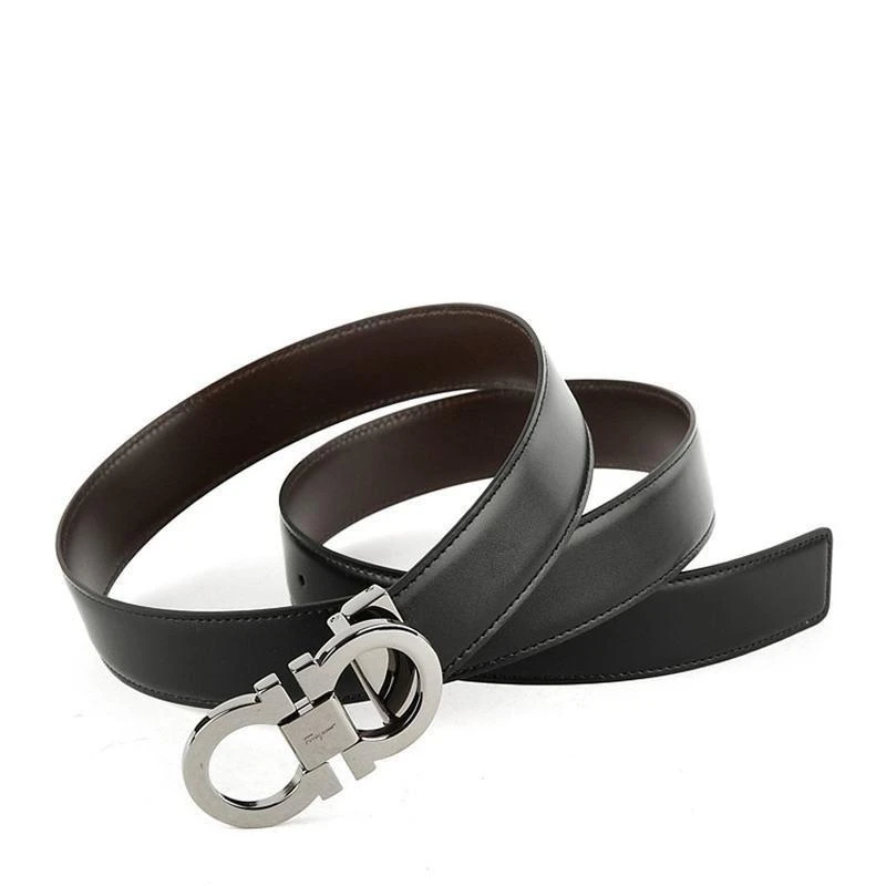 商品Salvatore Ferragamo|香港直邮SALVATORE FERRAGAMO 男士黑色牛皮腰带 67 9535 644557,价格¥4659,第2张图片详细描述
