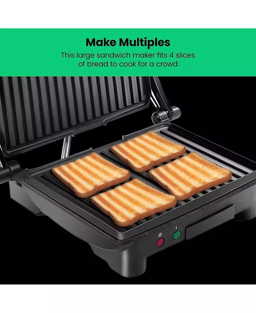 商品Chefman|Electric Panini Press & Grill w/ Non Stick Plates, Opens Flat,价格¥278,第4张图片详细描述