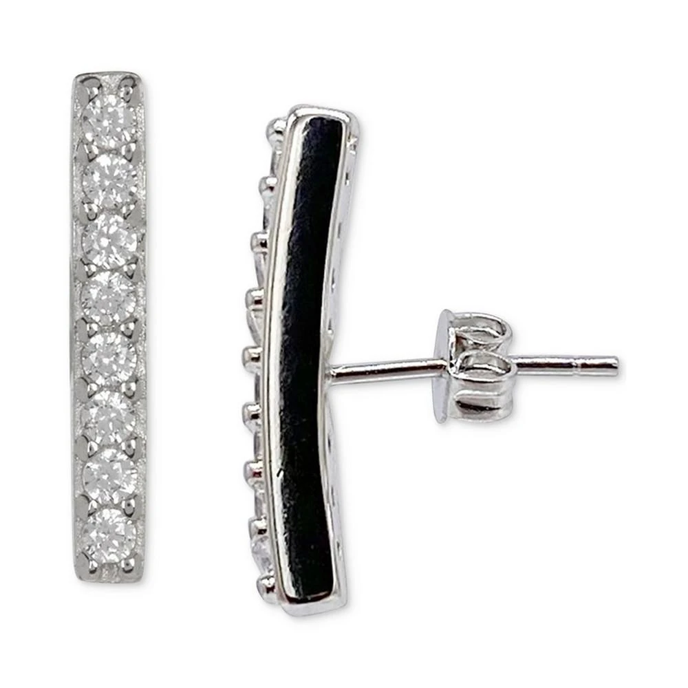 商品ADORNIA|Silver-Tone Crystal Bar Stud Earrings,价格¥145,第3张图片详细描述