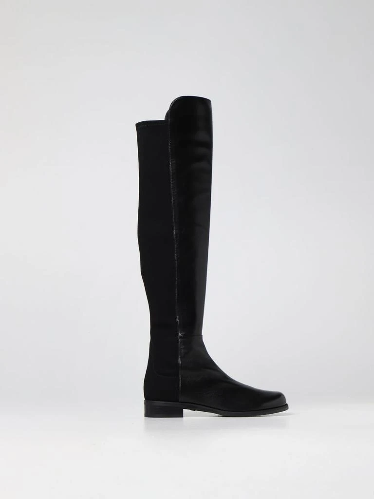 商品Stuart Weitzman|5050 Stuart Weitzman boot in leather and fabric,价格¥6298,第1张图片