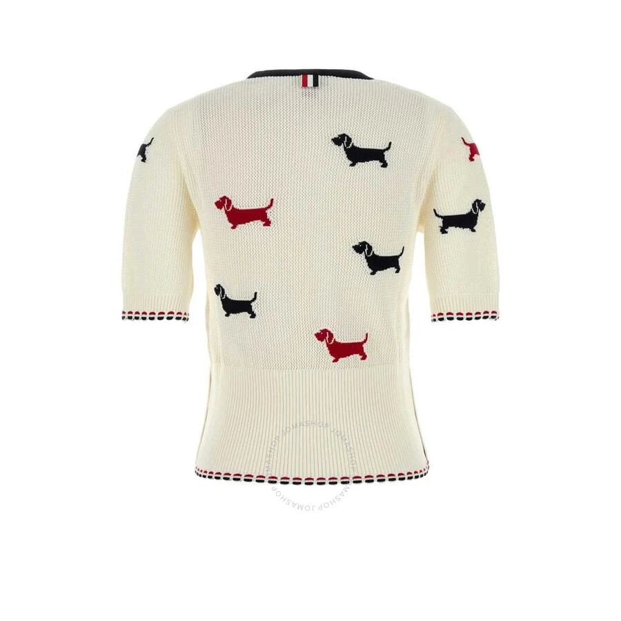商品Thom Browne|Ladies Cotton Pointelle Crewneck Hector Tee,价格¥3656,第2张图片详细描述