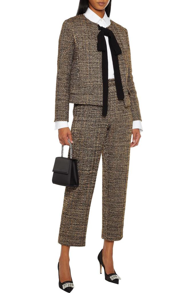 Cropped metallic tweed straight-leg pants商品第2张图片规格展示