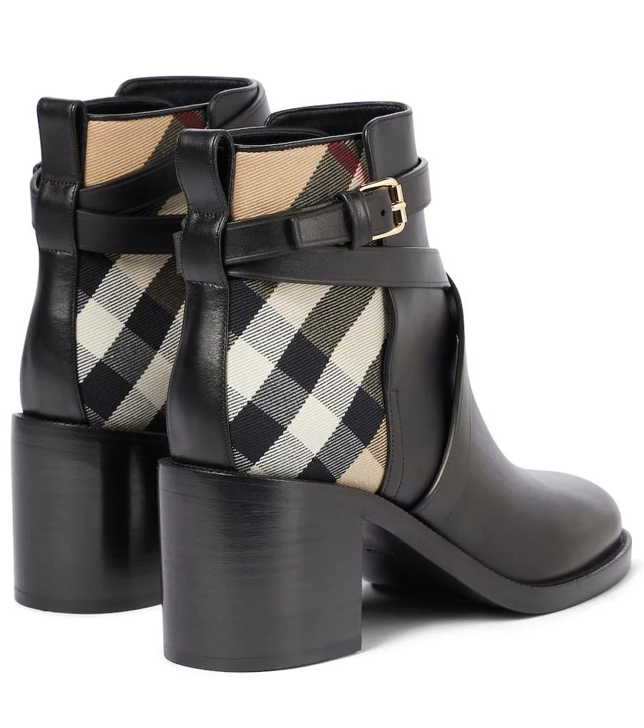 商品Burberry|Archive Check leather ankle boots,价格¥6170,第3张图片详细描述