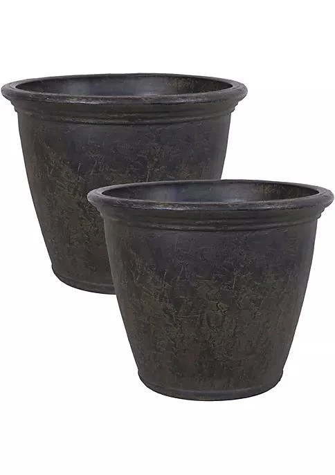 商品Sunnydaze Decor|Decor 24 In Anjelica Unbreakable Polyresin Planter   Sable   Set Of 2,价格¥1417,第2张图片详细描述