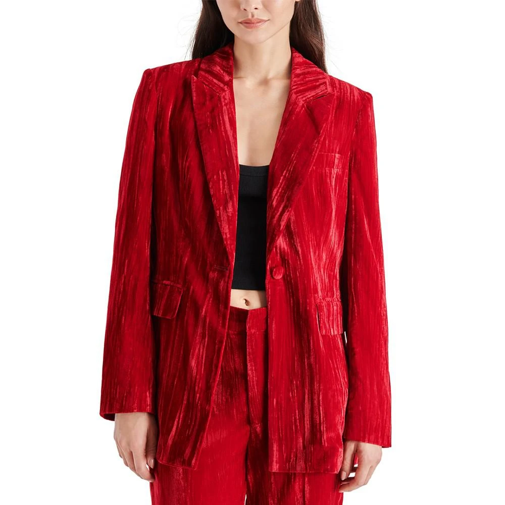 商品Steve Madden|Women's Crushed Velvet Boyfriend Blazer,价格¥296,第1张图片