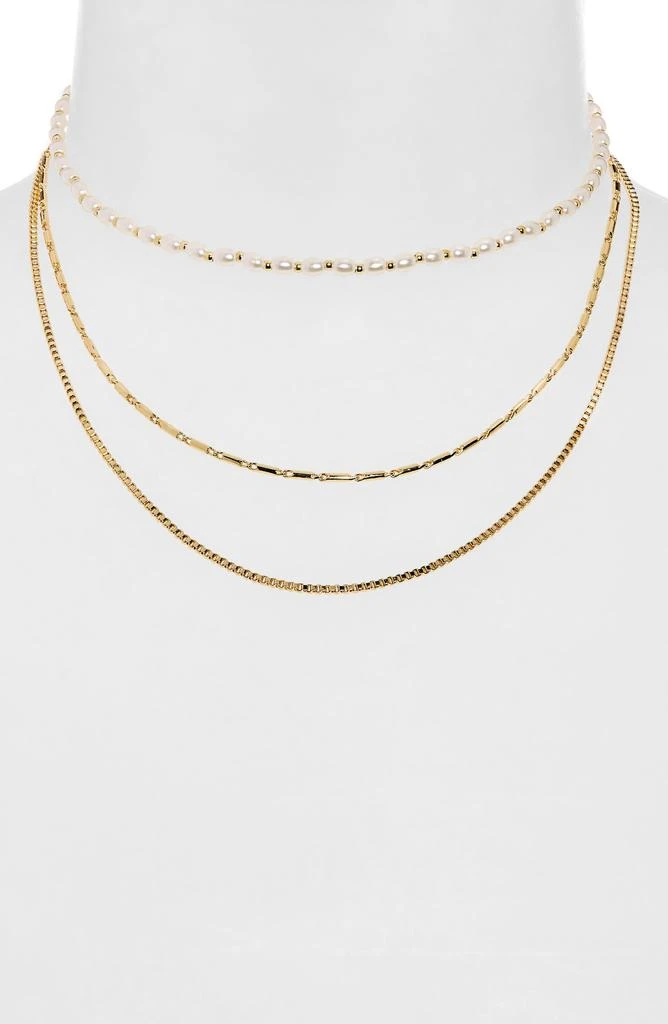 商品Nordstrom|Demi Fine Faux Pearl Layered Chain Necklace,价格¥66,第2张图片详细描述