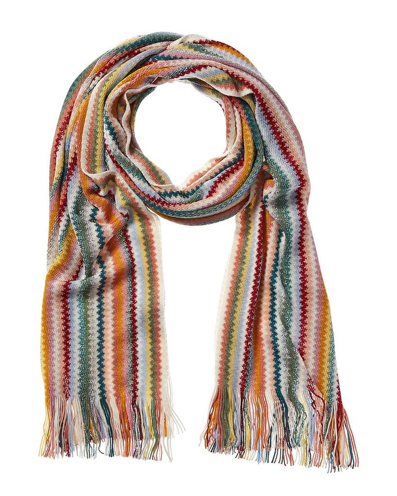 Missoni Wool-Blend Scarf, White商品第1张图片规格展示