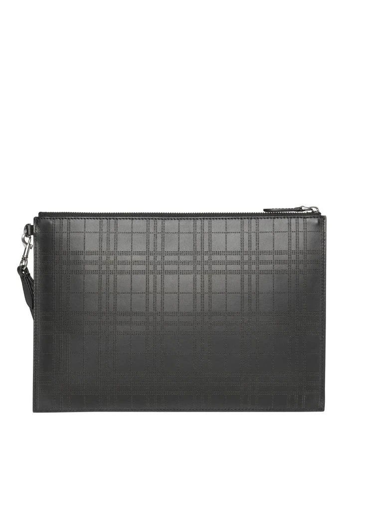 商品Burberry|Perforated check leather zip pouch,价格¥4887,第1张图片