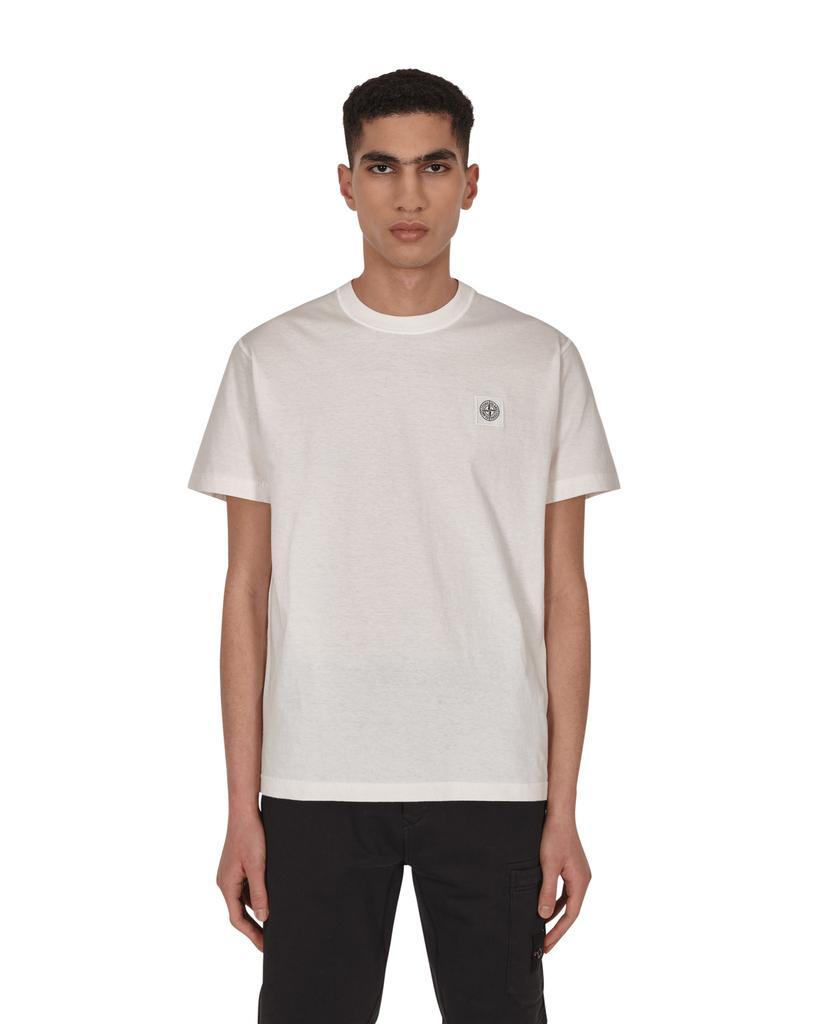 商品Stone Island|Garment Dyed 'FISSATO' Treatment Logo T-Shirt White,价格¥628,第1张图片