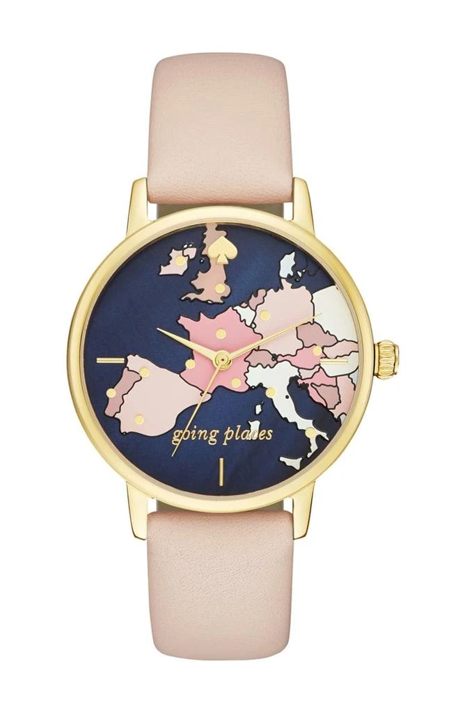 商品Kate Spade|women's metro leather strap watch, 35mm,价格¥898,第1张图片