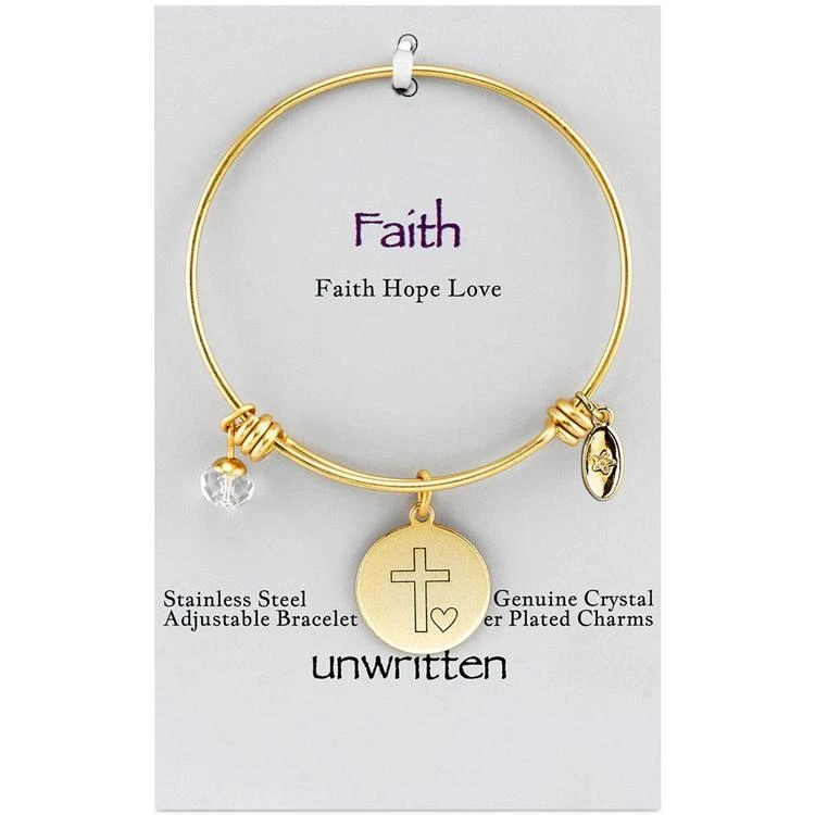 商品Unwritten|Gold-Tone Faith Adjustable Bangle Bracelet,价格¥104,第3张图片详细描述