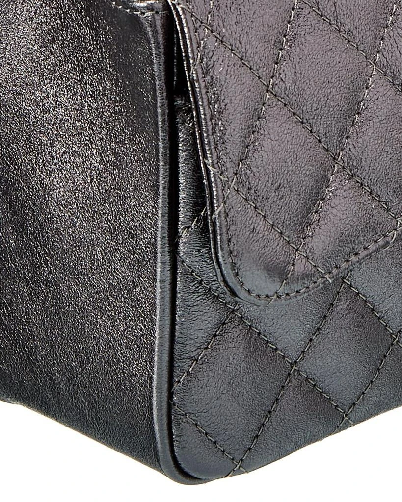 商品Italian Leather|Italian Leather Quilted Leather Shoulder Bag, Silver,价格¥788,第3张图片详细描述