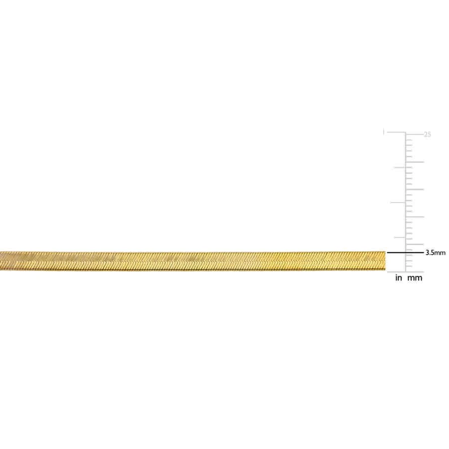 商品Amour|3.5mm Flex Herringbone Chain Necklace In 10K Yellow Gold,价格¥3406,第3张图片详细描述