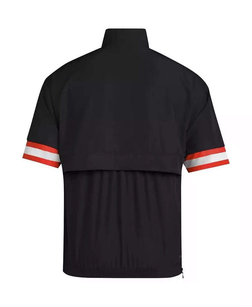 商品Adidas|Men's Black Miami Hurricanes Strategy Short Sleeve Half-Zip Jacket,价格¥472,第2张图片详细描述