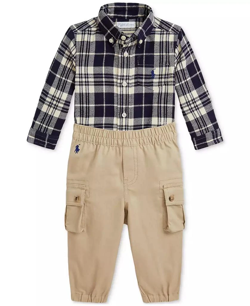 商品Ralph Lauren|Baby Plaid Shirt & Cargo Pants Set,价格¥419,第1张图片