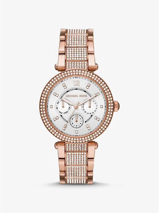 商品Michael Kors|Oversized Parker Pavé Rose Gold-Tone Watch,价格¥1119,第1张图片