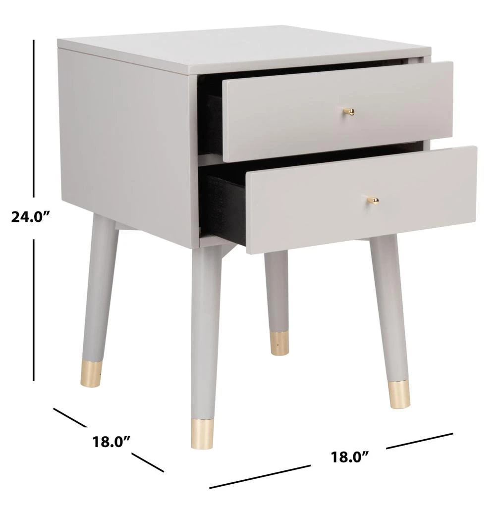 商品Safavieh|Lyla Mid Century Retro Silver Cap Nightstand,价格¥1560,第3张图片详细描述