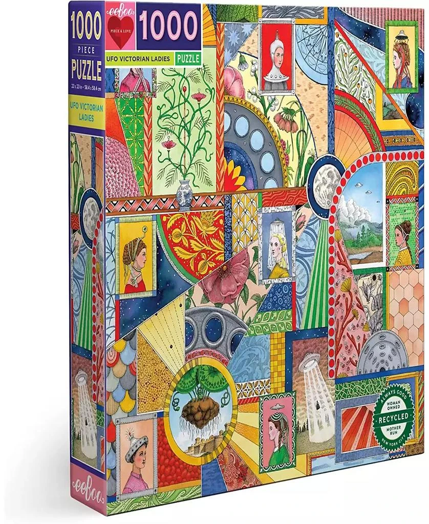 商品Eeboo|Piece and Love UFO Victorian Ladies 1000 Piece Adult Square Jigsaw Puzzle,价格¥164,第1张图片