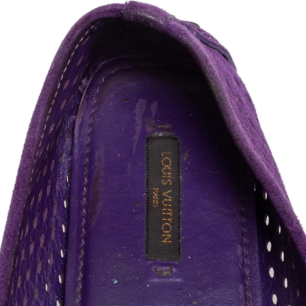 Louis Vuitton Purple Perforated Suede Ballet Flats Size 39 商品