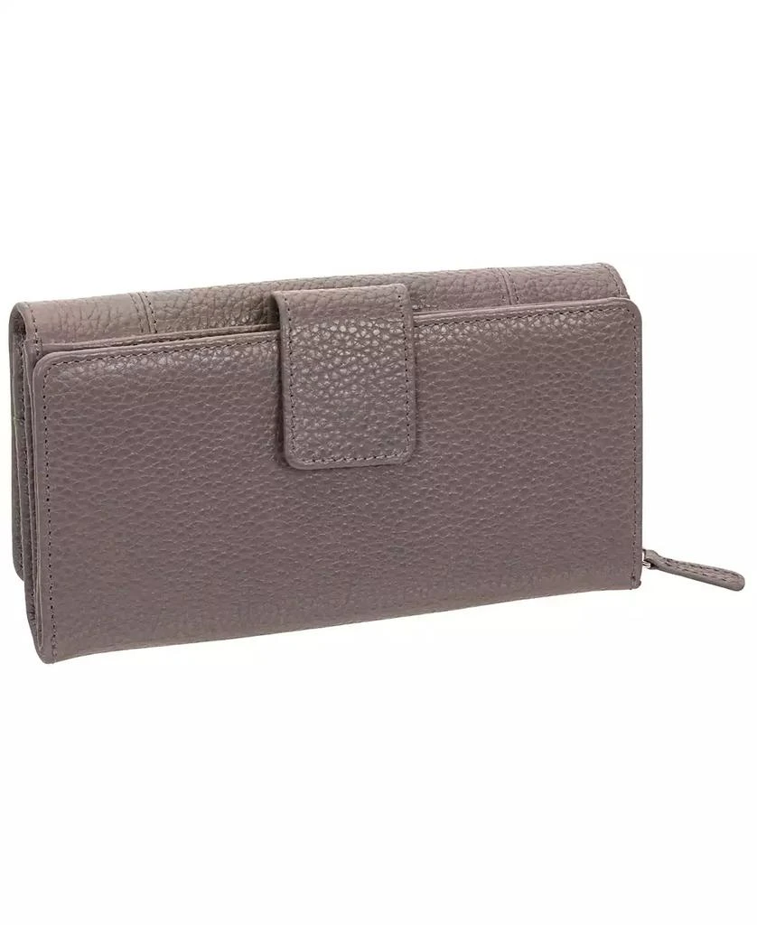 商品Mancini Leather Goods|Women's Pebbled Collection RFID Secure Mini Clutch Wallet,价格¥281,第3张图片详细描述