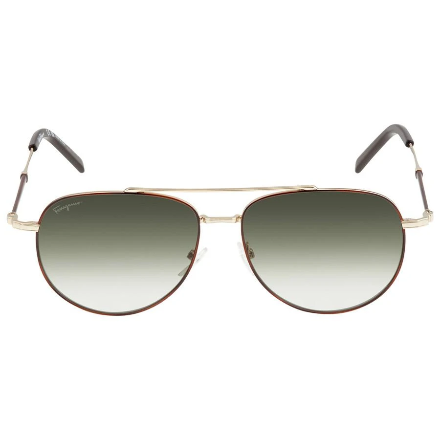 商品Salvatore Ferragamo|Salvatore Ferragamo Green Pilot Unisex Sunglasses SF226S 723 58,价格¥586,第1张图片