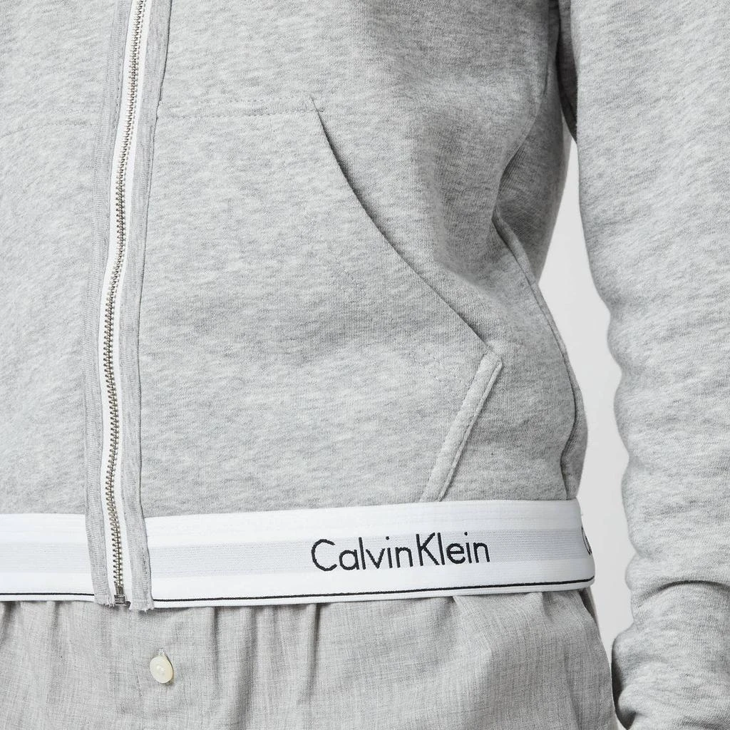 商品Calvin Klein|Calvin Klein Women's Modern Cotton Zip Hoodie - Grey Heather,价格¥331,第4张图片详细描述