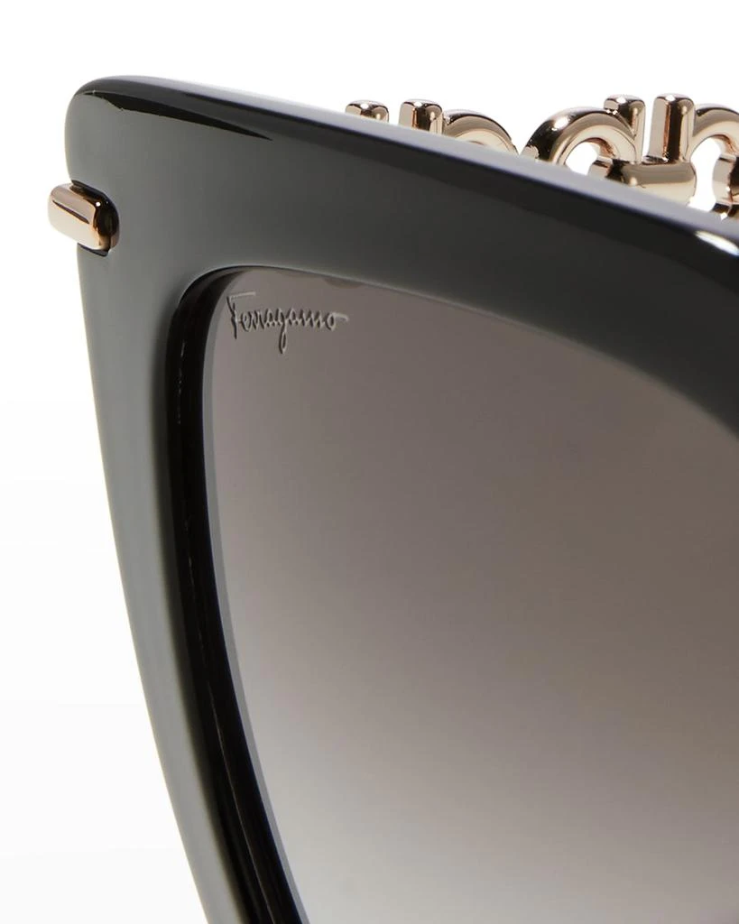 商品Salvatore Ferragamo|Gancini Chain Square Acetate & Metal Sunglasses,价格¥1330,第5张图片详细描述