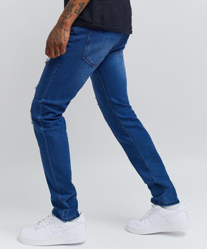 商品Reason Clothing|Carter Medium Wash Destroyed Jeans,价格¥111,第7张图片详细描述