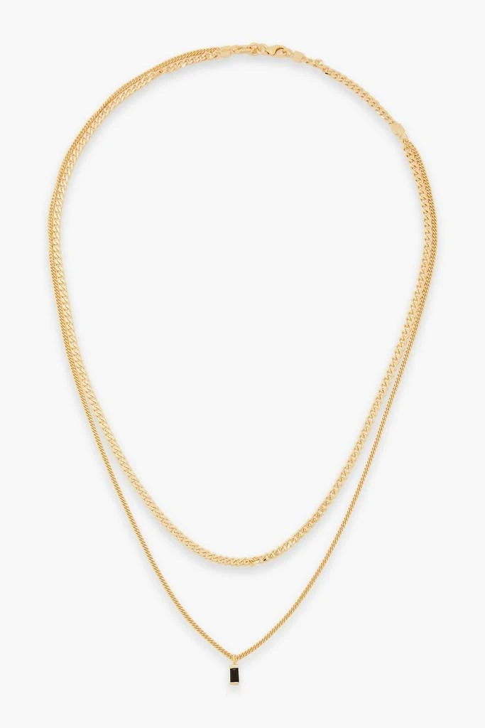 商品Cornelia Webb|Gold-plated onyx necklace,价格¥1224,第1张图片