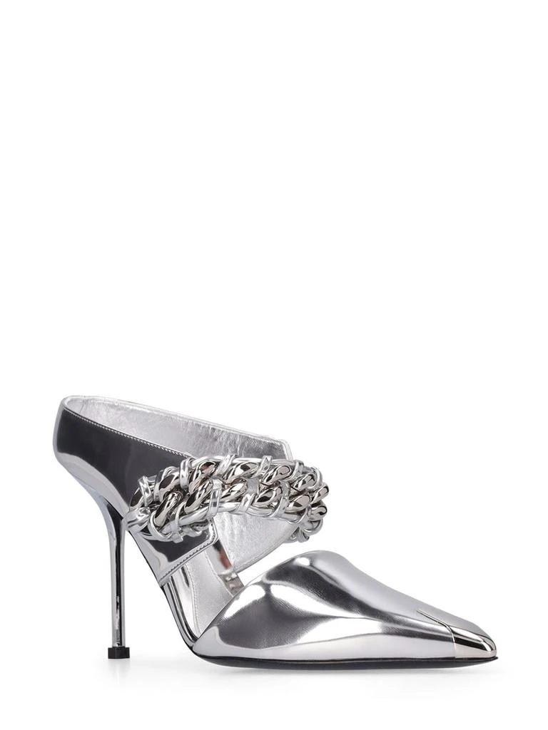 商品Alexander McQueen|105mm Metallic Leather Mule Pumps,价格¥8320,第2张图片详细描述