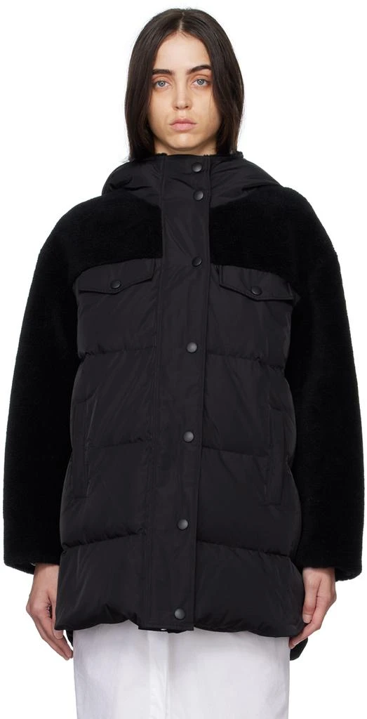 商品Yves Salomon|Black Hooded Down Jacket,价格¥2653,第1张图片