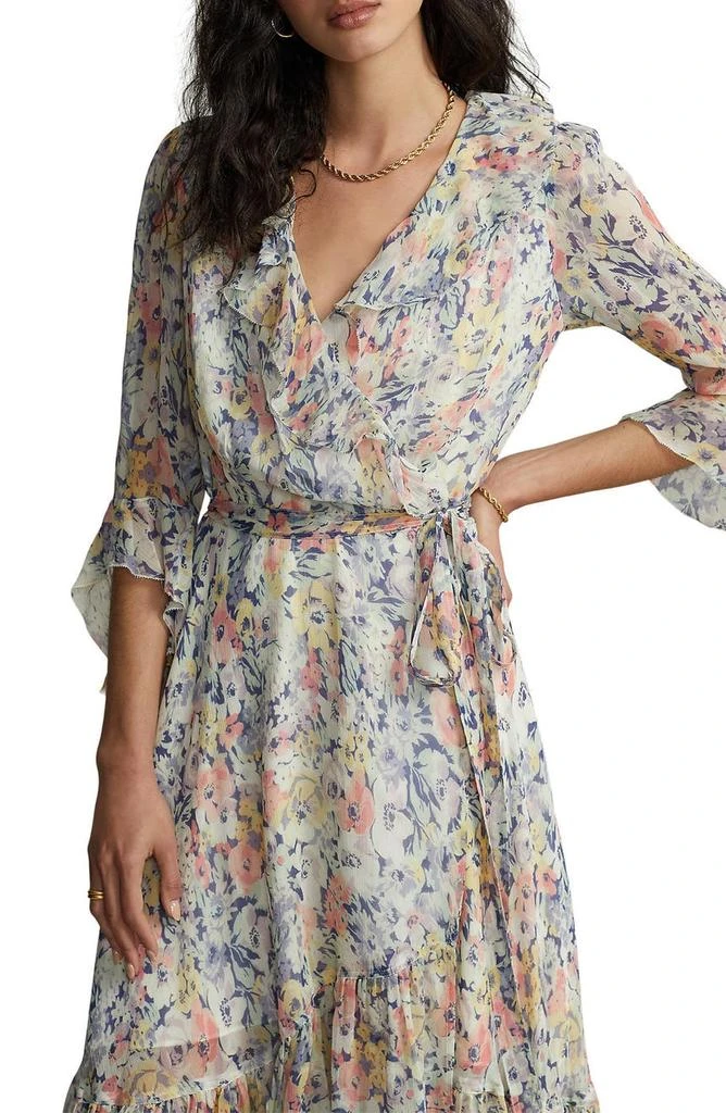 商品Ralph Lauren|Sheri Floral Chiffon Wrap Dress,价格¥1094,第3张图片详细描述