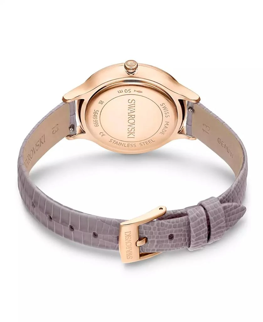 商品Swarovski|Women's Analog Swiss Made Octea Nova Gray Leather Strap Watch, 33mm,价格¥1831,第3张图片详细描述