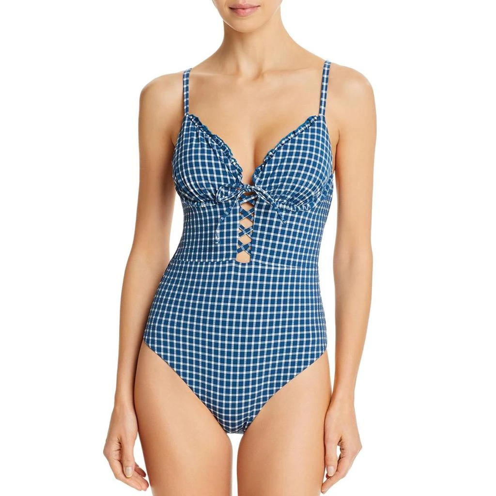 商品Red Carter|Red Carter Womens Checkered Underwire One-Piece Swimsuit,价格¥243,第1张图片