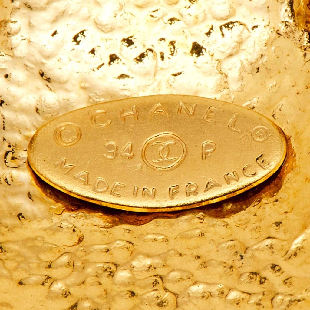 商品[二手商品] Chanel|Chanel CC Gold Tone Brooch,价格¥3365,第4张图片详细描述