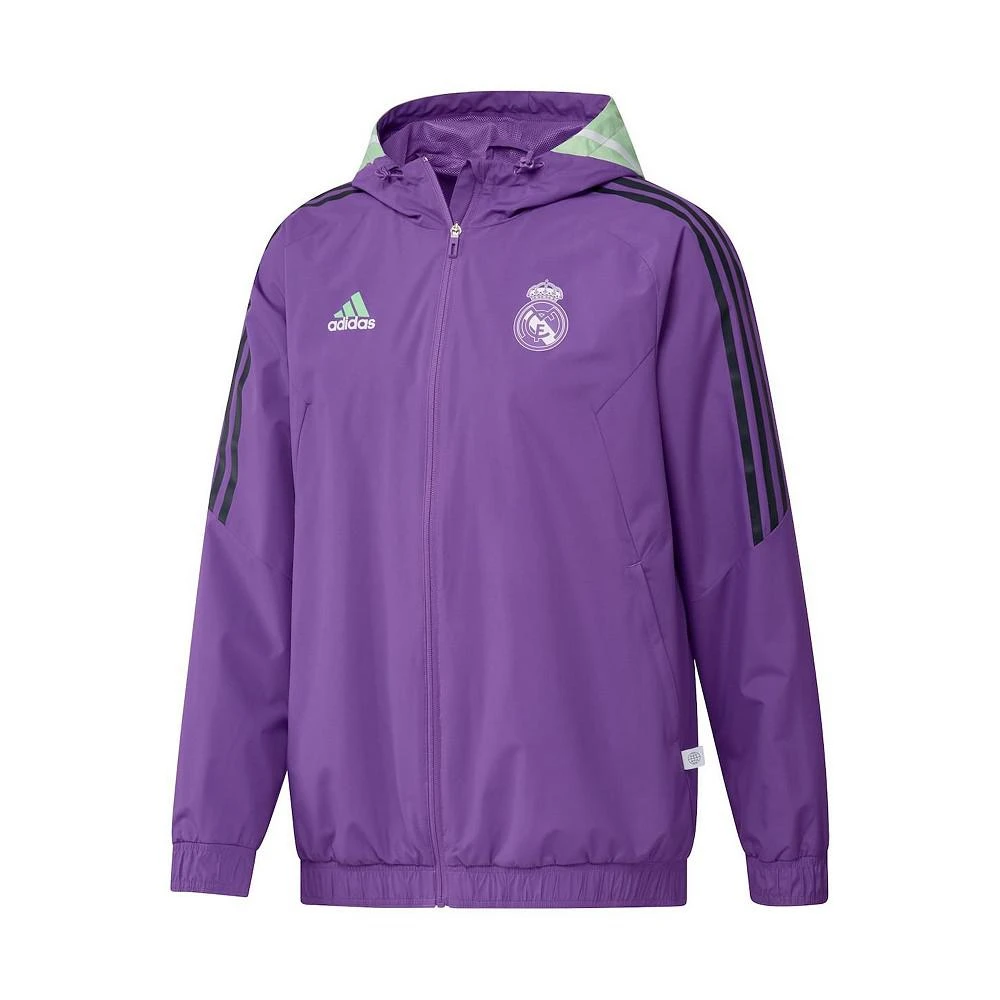 商品Adidas|Men's Purple Real Madrid Training All-Weather Raglan Full-Zip Hoodie Jacket,价格¥520,第3张图片详细描述