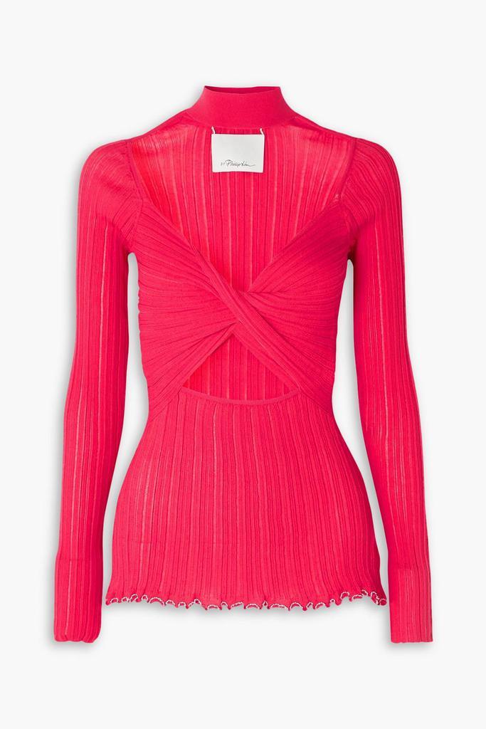 商品3.1 Phillip Lim|Twist-front ribbed cotton-blend top,价格¥2294,第1张图片