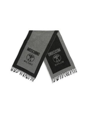 商品Moschino|Logo Reversible Wool Fringed Scarf,价格¥952,第2张图片详细描述