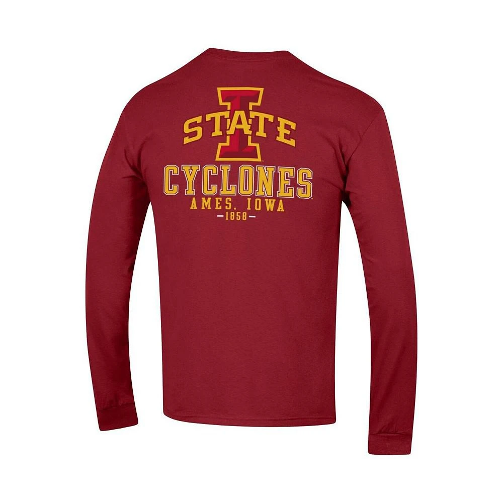 商品CHAMPION|Men's Cardinal Iowa State Cyclones Team Stack Long Sleeve T-shirt,价格¥295,第2张图片详细描述