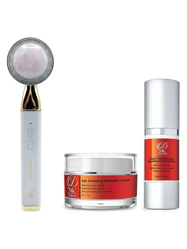 商品D24K Cosmetics|3-Piece Rose Quartz Hyaluronic Eye Trio Set,价格¥1430,第1张图片