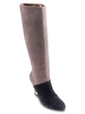 商品[二手商品] Salvatore Ferragamo|Ecru Suede Boots Two-Tone Knee High Boots,价格¥2680,第3张图片详细描述