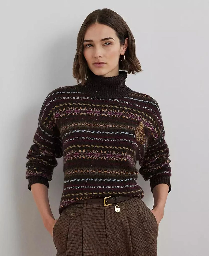 商品Ralph Lauren|Women's Fair Isle Wool-Blend Turtleneck Sweater,价格¥1983,第1张图片