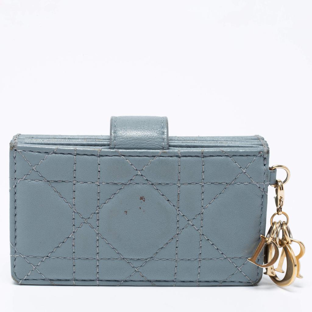 Dior Cloud Blue Cannage Leather 5 Gusset Card Holder商品第5张图片规格展示