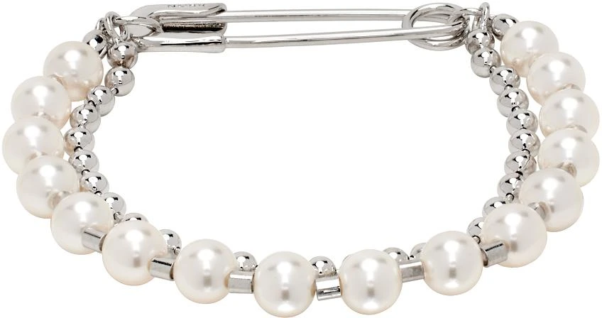 商品Numbering|Silver & White #9909 Bracelet,价格¥608,第1张图片