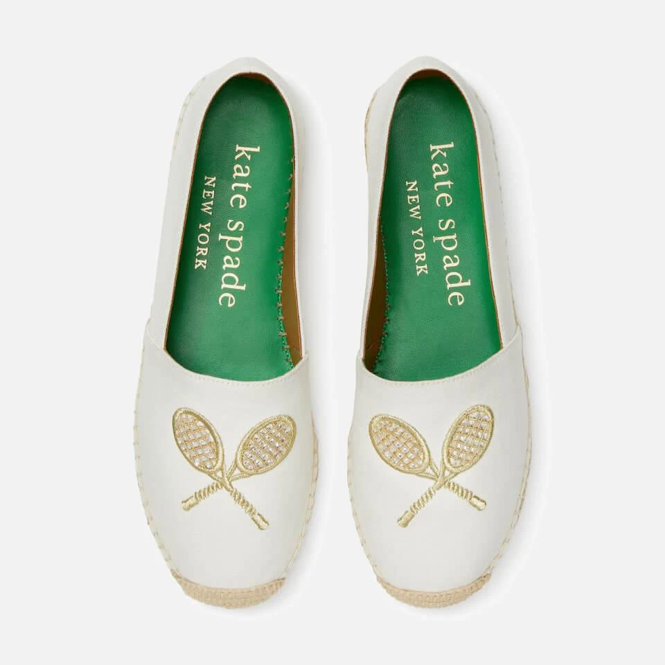 商品Kate Spade|KATE SPADE NEW YORK WOMEN'S DOUBLES CANVAS ESPDRILLES - OPTIC WHITE,价格¥547,第2张图片详细描述