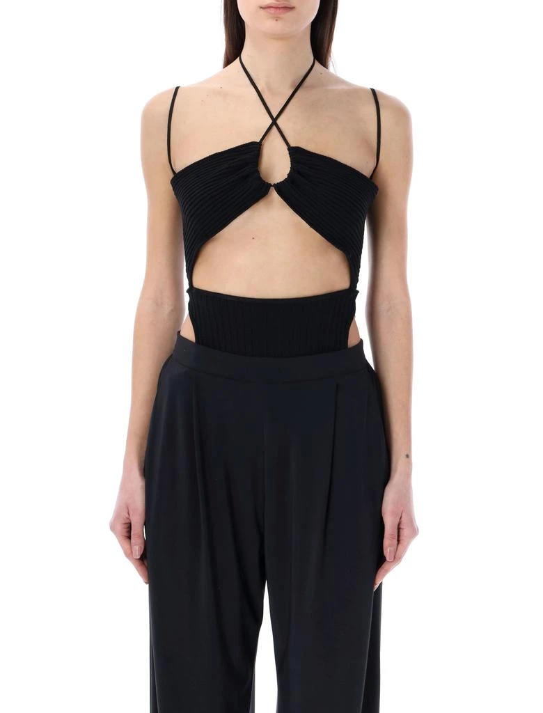 商品ANDREĀDAMO|ANDREĀDAMO Ribbed Knit Sleeveless Bodysuit With Cut,价格¥3637,第1张图片