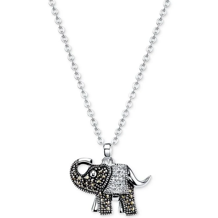 商品Unwritten|Silver-Tone Marcasite Crystal Elephant Necklace,价格¥185,第2张图片详细描述