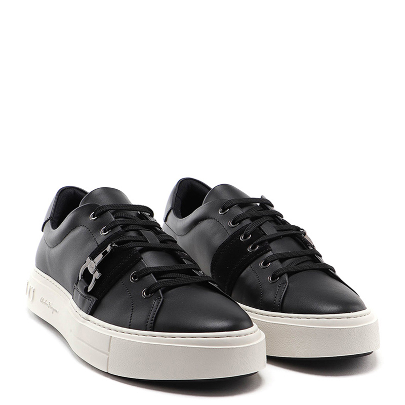 Salvatore Ferragamo 菲拉格慕 男士黑色白底休闲板鞋 02-C091-727810商品第4张图片规格展示
