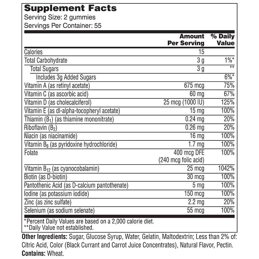 商品One A Day|Gummies Advanced Multivitamin with Immunity + Brain Support Strawberry,价格¥168,第4张图片详细描述