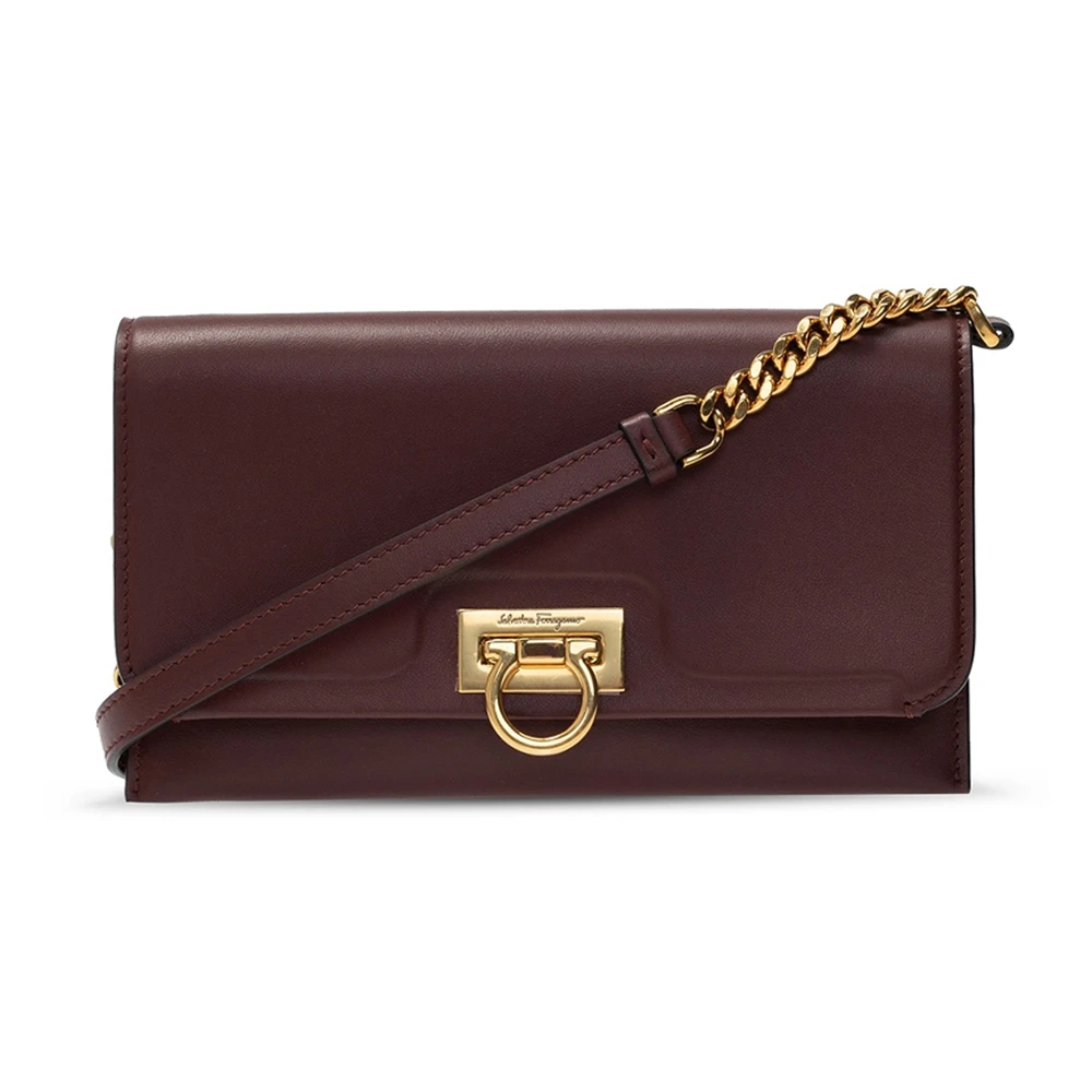 商品Salvatore Ferragamo|SALVATORE FERRAGAMO 酒红色女士单肩包 22-D969-733023,价格¥5138,第1张图片